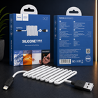 Силіконовий кабель для заряджання iPhone HOCO X21 USB-A — Lightning 1 м Чорно-білий, шнур для айфона