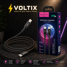 Кабель для быстрой зарядки iPhone Type-C - Lightning HOCO X14 тканевый шнур 1м Черный, провод для айфона
