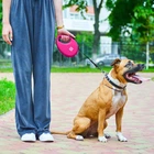 Поводок-рулетка для собак WAUDOG R-leash с контейнером для пакетов, светоотражающая лента, L, до 40 кг, 5 м, розовый