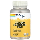 Кальцій, магній і цинк, витамини Calcium, Magnesium, Zinc, Solaray, 100 вегетаріанських капсул (SOR-04560)