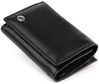 Портмоне унисекс ST Leather из натуральной кожи компактное на магните с монетницей для карт Черное 55690