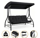 Садовая качель с толстым матрасом LEOBRO Luxury Pro Black (LB-1046)