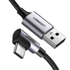 Дата кабель USB 2.0 AM to USB-C 1.0m 90° corner braid black Ugreen (50941)