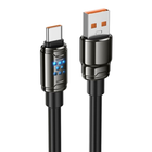 Кабель Hoco U143 Joy 5A Type-C чорний з LED-індикатором посилена серцевина 6 мм для швидкого заряджання