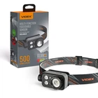 Налобный LED фонарь на 12 режимов VIDEX аккумуляторный 500Lm с дальностью до 60м 5000K черный IP65 VLF-H046Z