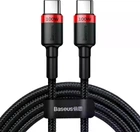 Кабель Baseus Cafule Flash Charging Type-C to Type-C 100W PD 2.0 2m Черный/Красный (CATKLF-AL91) (480 Мбит/с)