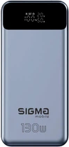 УМБ Sigma mobile X-power SI30A7QLX 1USB+2Type-C 130W 30000mAh Silver