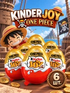 Набор kinder joy one piece 6 шт киндер джой one piece шоколадное яйцо с сюрпризом фигурки персонажей