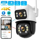 Вулична подвійна Wi-Fi IP-камера PTZ-DW4 8 МП | 2 об'єктиви | 355° | iCSee | IP66