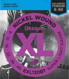 Струны для электрогитары D'Addario EXL120BT Nickel Wound Balanced Tension Super Light 9/40
