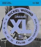 Струны для электрогитары D'Addario EXL116 Medium Top/Heavy Bottom 11/52