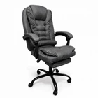 Комп'ютерне крісло із тканини Bonro Comfort з підставкою для ніг сіре (B-363) (42401259)