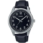 Мужские часы Casio MTP-V005L-1B4 кожаный ремешок чёрный циферблат