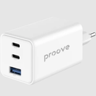 Сетевое зарядное устройство Proove Pocket GaN 65W QC4.0 PD3.0 2×USB Type-C + USB-A для ноутбука, смартфона и планшета, белое