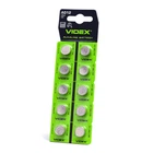 Батарейка годинникова Videx AG12/LR43 BLISTER CARD 10 шт VIDEX (23271-000)