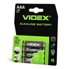 Батарейка лужна Videx LR03/AAA 4шт Blister Card VIDEX (21165-000)