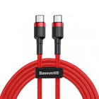 Дата-кабель Baseus Cafule Type-C - Type-C PD 60W 2м плетеный красный