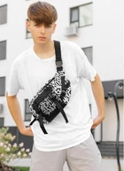 Велика чоловіча поясна сумка бананка міська Sambag DynamicDart з принтом Graphity 61056