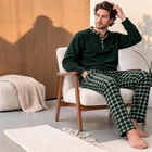 Тепла чоловіча піжама з флісу PIJAMA’N, зелена клітинка 2XL (52–54)