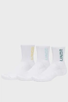 Білі шкарпетки (3 пари) UA 3-Maker 3pk Mid-Crew-WHT Under Armour L 1373084-106