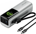 УМБ Vention 20000 mAh 165W PD USB-A USB-C In/Out Built-in USB-C Cable Silver (FKFI0)