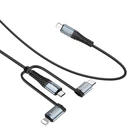 Кабель для зарядки 4 в 1 HOCO X38 Combo Lightning Micro USB Type-c 1m, 2.4A (X38)