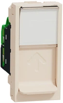 Розетка RJ45 Schneider Electric Unica New Studio категорія 5 UTP 1-модульна Бежева (NU341044)