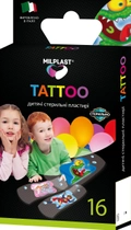 Пластир Milplast Tattoo дитячий стерильний з імітацією тату набір 16 шт. (8017990118952) - зображення 1