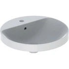 Geberit VARIFORM умивальник вбудовуваний, круглої форми Ø48см, з полицею для отвору під змішувач, з переливом, глазурований знизу (500.705.01.2)