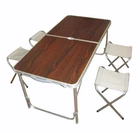 Стол для пикника усиленный с 4 стульями Folding Table раскладной чемодан