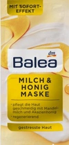 Маска для лица Balea Молоко и мед питательная с миндальным молоком и акациевым медом 2x8 мл (4010355585639) - изображение 1