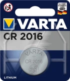Батарейка литиевая Varta CR 2016 емкость 90 мАч, напряжение 3В 1шт