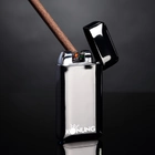 Запальничка Konung електроімпульсна дві дуги USB в подарунковій упаковці чорна глянсова - зображення 1