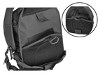 Рюкзак сумка тактическая военная штурмовая Oxford 600D на одно плечо 20 л Black - изображение 7