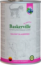Вологий корм для кішок Baskerville Super Premium Kalb Mit Brlaubeeren Телятина з чорницею 400 г