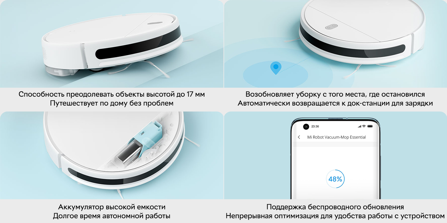 Робот-пылесос Xiaomi Mi Robot Vacuum-Mop Essential MJSTG1