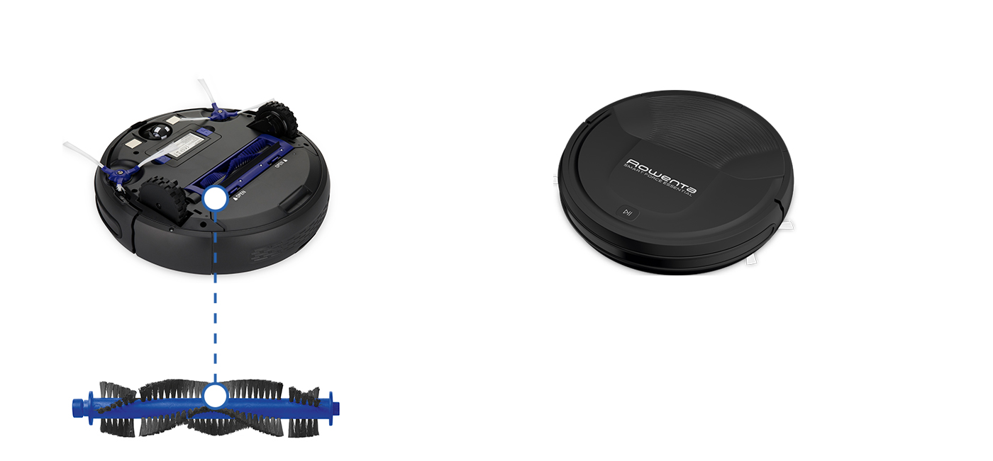 Robot aspirador - Rowenta RR6925 Smart Force Essential, 3 cepillos, 0.25 L,  Sensor anticaídas
