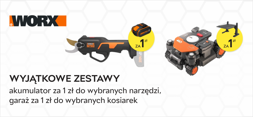 WORX – akumulator lub garaż za 1 zł przy zakupie wybranych produktów! 🎁