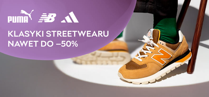 adidas, New Balance, Puma, Reebok — klasyki streetwearu nawet do -50%!