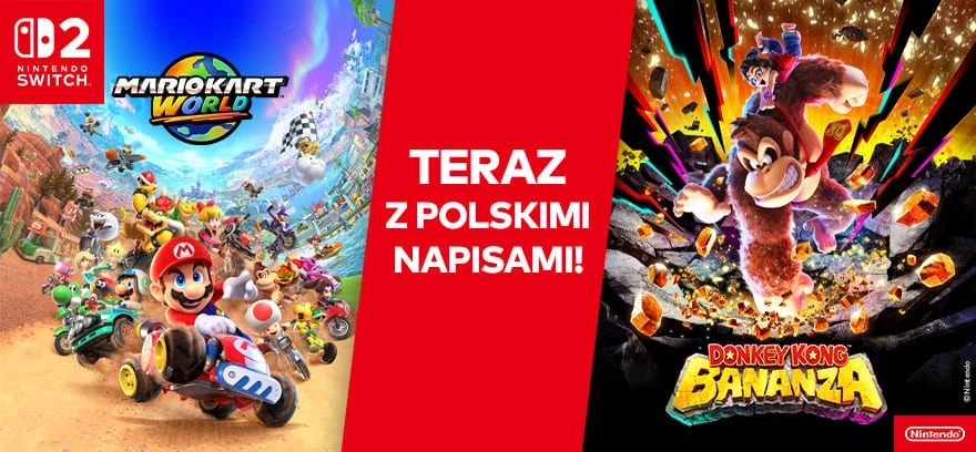 Польська мовна версія вже доступна для Mario Kart World і Donkey Kong Bananza!