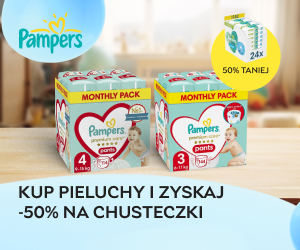 Wyjątkowa oferta! Kup pieluchy Pampers i otrzymaj zniżkę -50% na chusteczki.