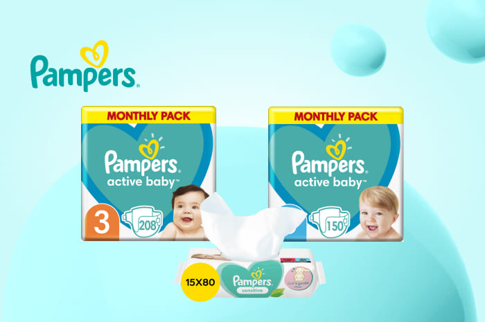 Pampers - pełna ochrona, doskonała jakość! Extra -15% na wybrane chusteczki!