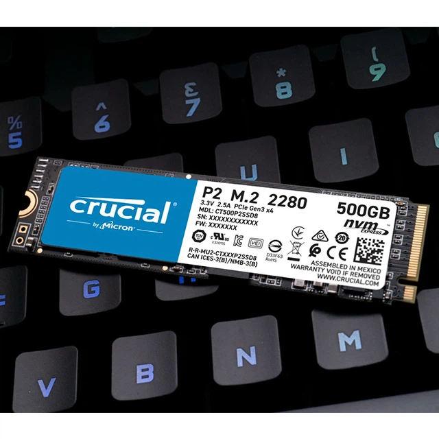 SSD диск Crucial P2 NVMe 1TB M.2 PCIe 3.0 x4 3D NAND QLC