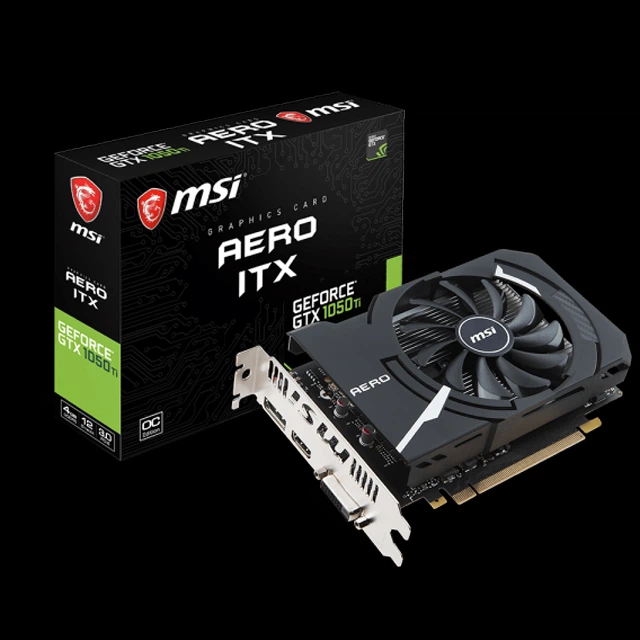 Видеокарта MSI PCI-Ex GeForce GTX 1050 Ti Aero ITX OCV1 4GB GDDR5