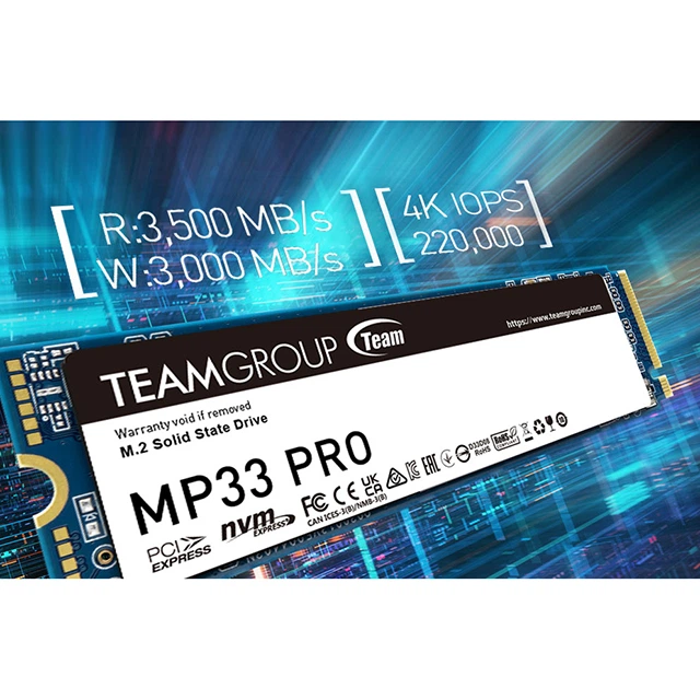 SSD диск Team Group MP33 PRO 2TB M.2 2280 PCIe 3.0 x4 3D NAND TLC