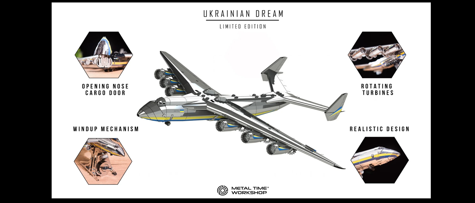 Коллекционная модель-конструктор Metal Time Ukrainian Dream Official  Edition механический самолет Мрия АН-225 официальное издание (MT001) –  фото, отзывы, характеристики в интернет-магазине ROZETKA | Купить в  Украине: Киеве, Харькове, Днепре, Одессе ...